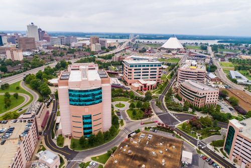 Aerial shot of St. Jude Children's Hospital 