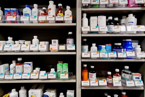 Medication in the on-site pharmacy at St. Jude.