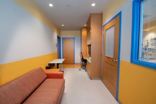 Parent room attached to patient room at St. Jude Children's Research Hospital, Memphis, TN 