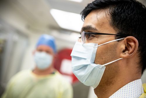 man in surgical mask