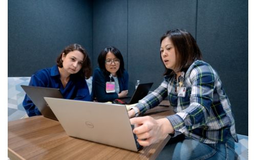 Female group of participants at St. Jude hackathon