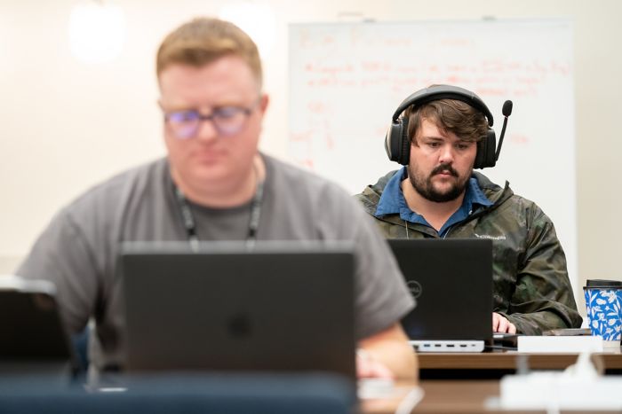 Two male participants in St. Jude biohackathon