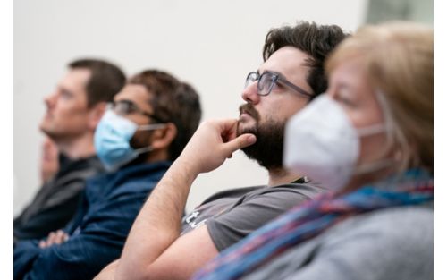 Participant in biohackathon session