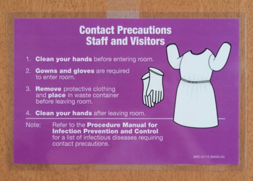 Example of contact precautions restrictive sign used at St. Jude 