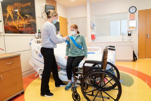 If you use a gait belt, put it on your child before you move them.