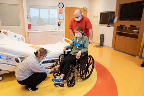 Replace the wheelchair arm and leg rests.