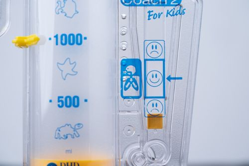 Smiley face marker on spirometer