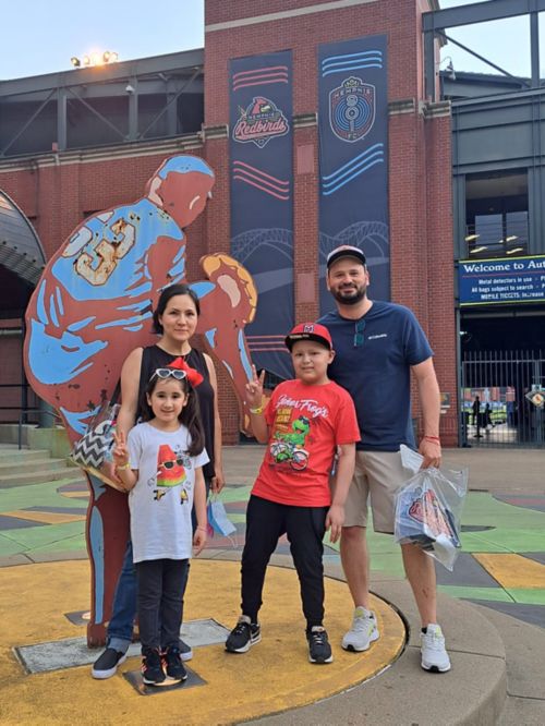 Alfonso and family at Redbirds