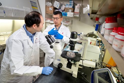 Two men working in a lab