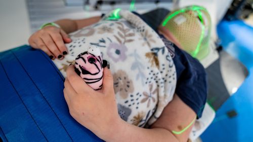 Patient undergoing proton therapy