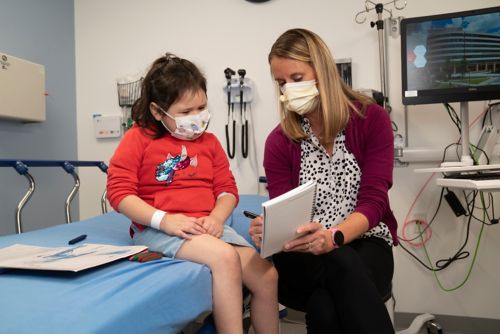 Female child patient with hematology genetic counselor