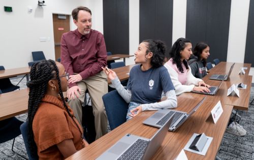 Stan Pounds with students