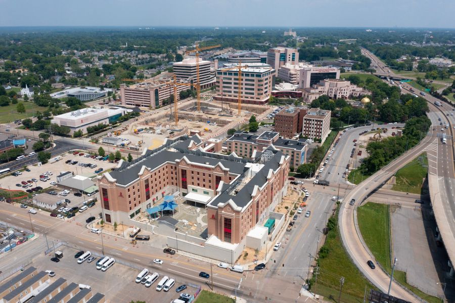 Aerial view of St. Jude Children's Research Hospital 
