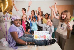 Patient celebration of end of chemotherapy