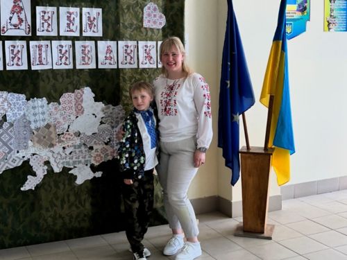 Bohdan and his mom in Ukraine