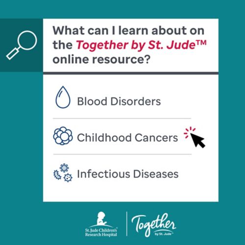 The Together by St. Jude™ online resource offers information about blood disorders, childhood cancers, and infectious diseases to families worldwide.