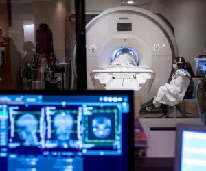 Child patient undergoes MRI
