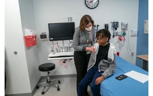 Doctor chatting with patient