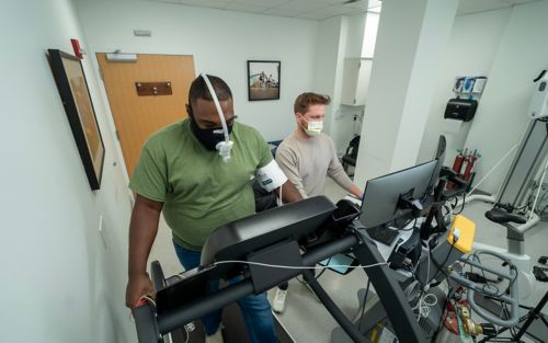 A patient on a treadmill