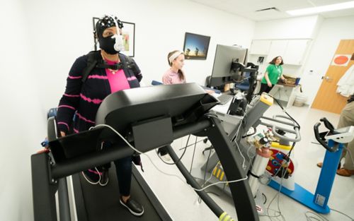 A person on a treadmill