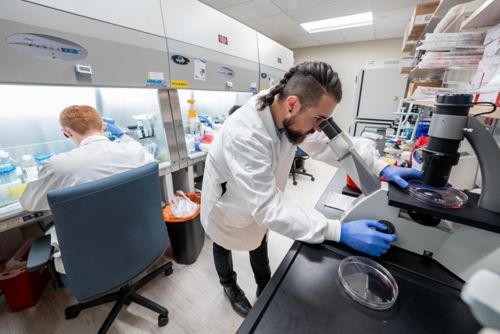 woman in lab