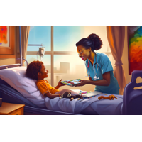 Artistic rendering of a palliative care specialist interacting with a patient to improve their quality of life