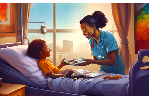 Artistic rendering of a palliative care specialist interacting with a patient to improve their quality of life