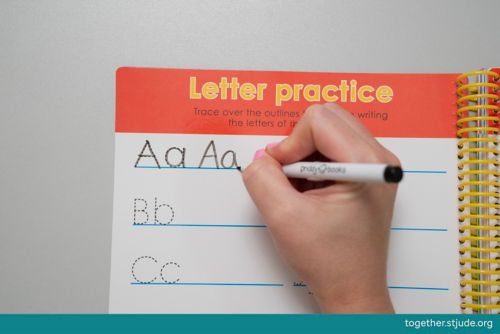 Writing lowercase letters in workbook