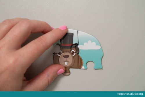 Putting animal puzzle together