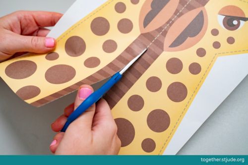 Cutting on dotted line of an activity sheet