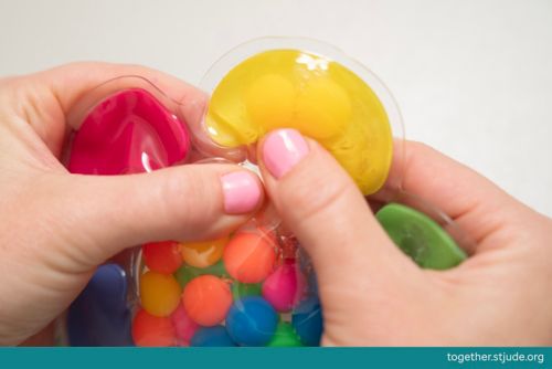 Close up of using the sensory color sorter
