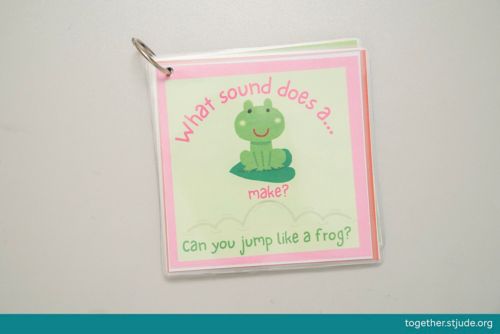 What sound does a frog make, scavenger hunt card