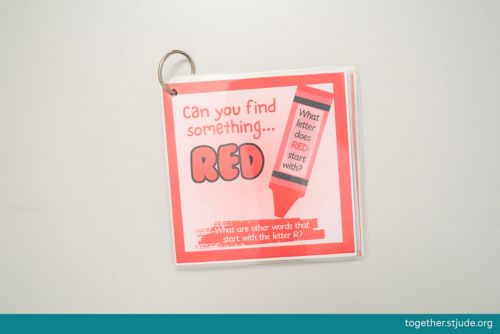 Can you find something red, scavenger hunt card