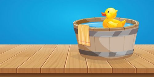 graphic of rubber duck in tub