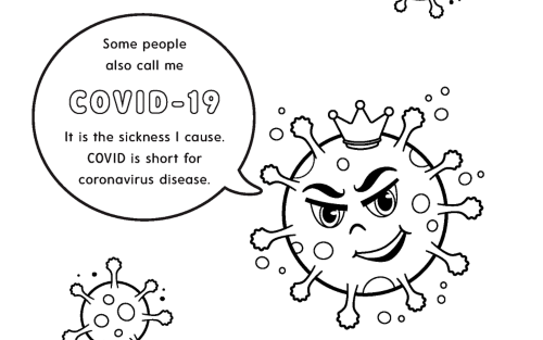 Libro para colorear "Learn about the Coronavirus" (Aprende sobre el coronavirus)