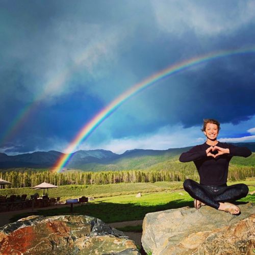 A man practicing breathwork.