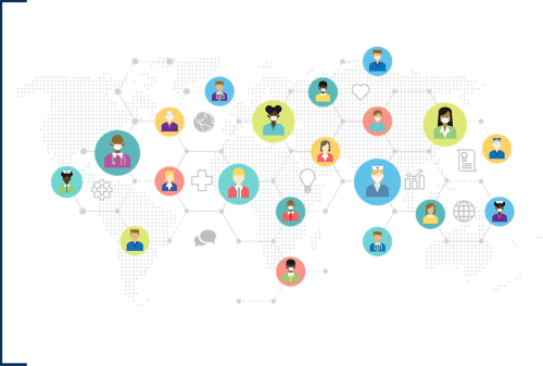 Illustration of Global Online Community