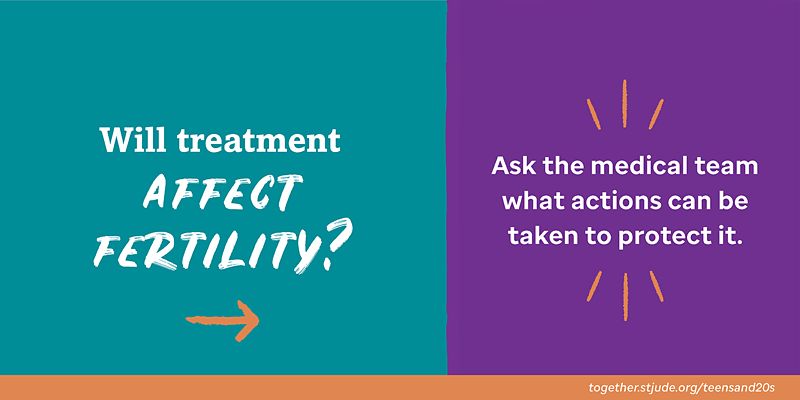 Will treatment affect fertility? Ask the medical team what actions can be taken to protect it.