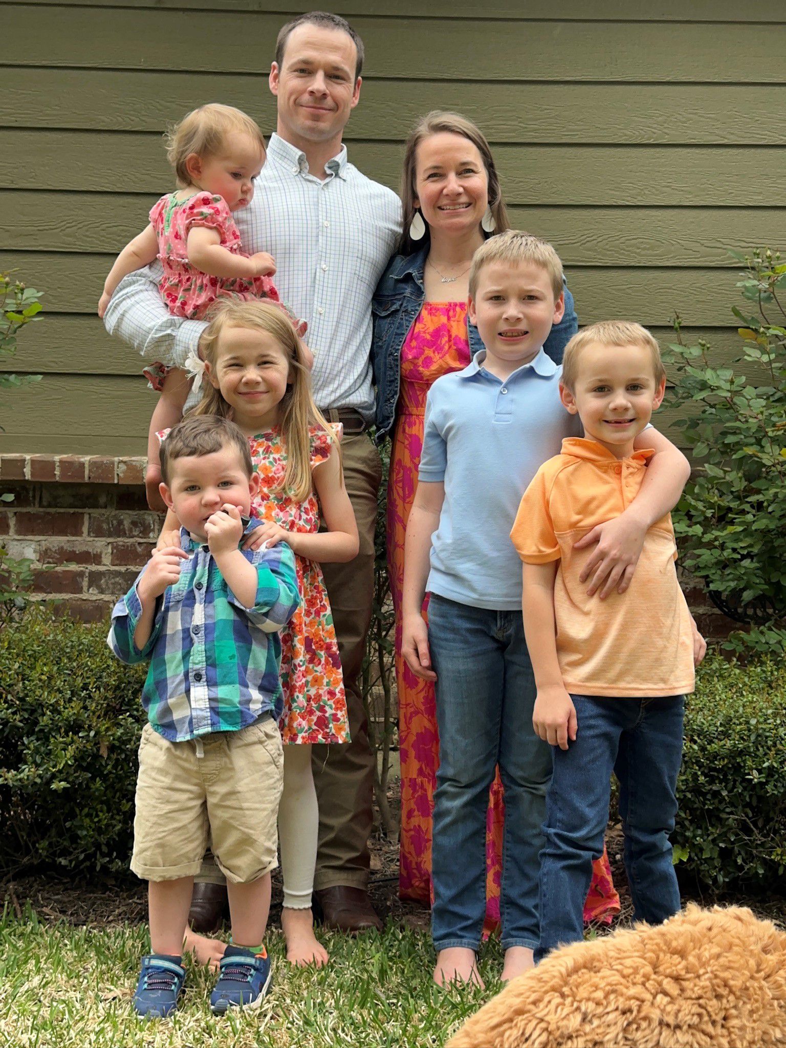 Lawson with his parents and four siblings