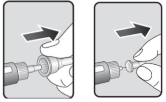 Tirar de la tapa exterior e interior de la aguja