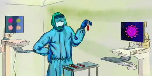 image of medical professional wearing protective gear