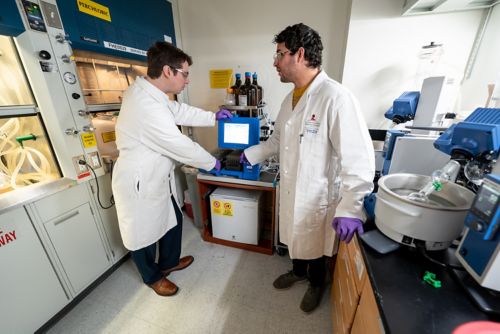 Daniel Blair, PhD, and postdoctoral research associate Gary Arevalo, PhD