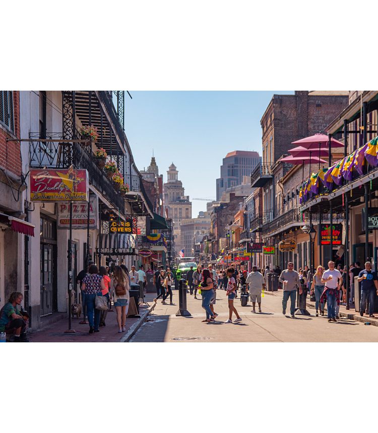 photo of people on Bourbon Street in New Orleans