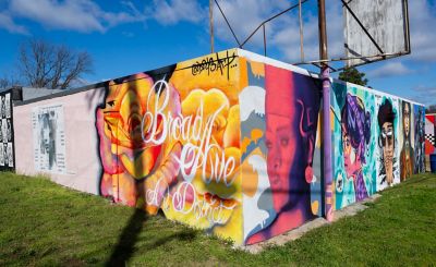 colorful mural on Broad Avenue in Memphis