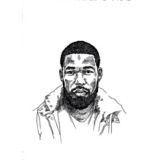 line drawing of Kevin Brooks