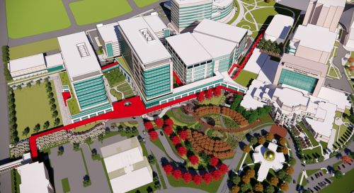 Artist's rendering of campus post-construction