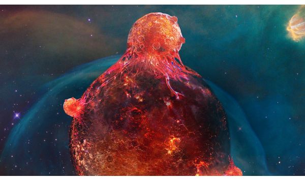 Cancer on planet illustration
