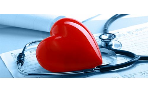 Heart on stethoscope