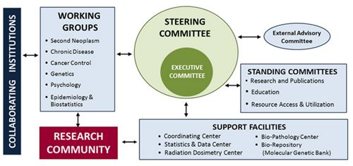 A graph showing the relationship between working groups