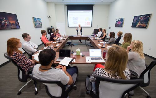 Graduate school students in classroom